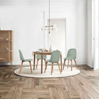 Lot de 2 chaises de salle à manger en plastique avec piètement en bois