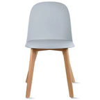 Lot de 2 chaises de salle à manger en plastique avec piètement en bois