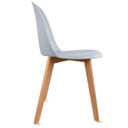 Lot de 2 chaises de salle à manger en plastique avec piètement en bois