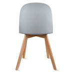 Lot de 2 chaises de salle à manger en plastique avec piètement en bois