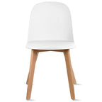 Lot de 2 chaises de salle à manger en plastique avec piètement en bois
