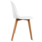 Lot de 2 chaises de salle à manger en plastique avec piètement en bois