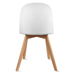 Lot de 2 chaises de salle à manger en plastique avec piètement en bois