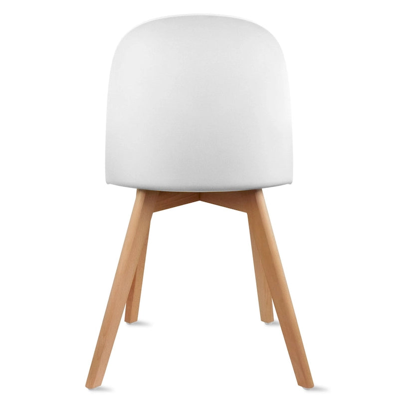 Lot de 2 chaises de salle à manger en plastique avec piètement en bois