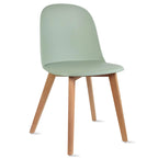 Lot de 2 chaises de salle à manger en plastique avec piètement en bois