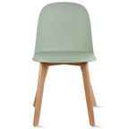 Lot de 2 chaises de salle à manger en plastique avec piètement en bois