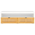 Meuble TV/multimédia 2 tiroirs, 1 étagère, pour TV jusqu'à 55", 122 x 41 x 43 cm