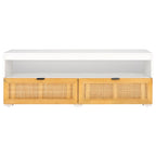 Meuble TV/multimédia 2 tiroirs, 1 étagère, pour TV jusqu'à 55", 122 x 41 x 43 cm