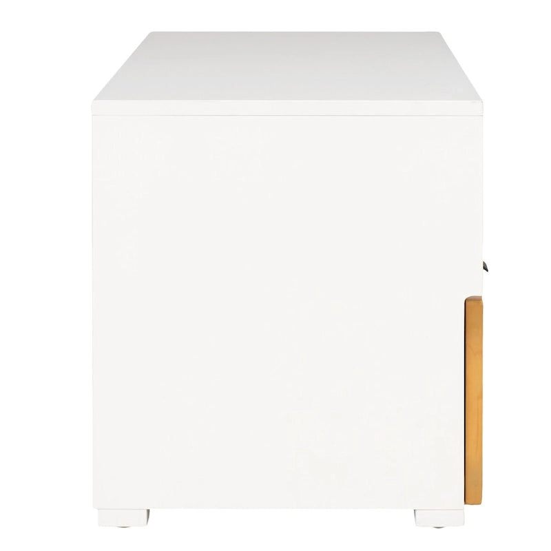 Meuble TV/multimédia 2 tiroirs, 1 étagère, pour TV jusqu'à 55", 122 x 41 x 43 cm