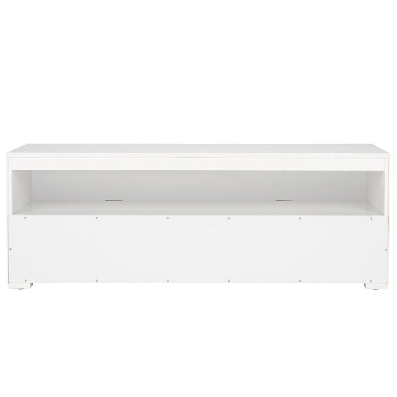 Meuble TV/multimédia 2 tiroirs, 1 étagère, pour TV jusqu'à 55", 122 x 41 x 43 cm