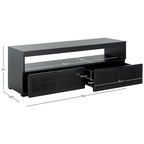 Meuble TV/multimédia 2 tiroirs, 1 étagère, pour TV jusqu'à 55", 122 x 41 x 43 cm