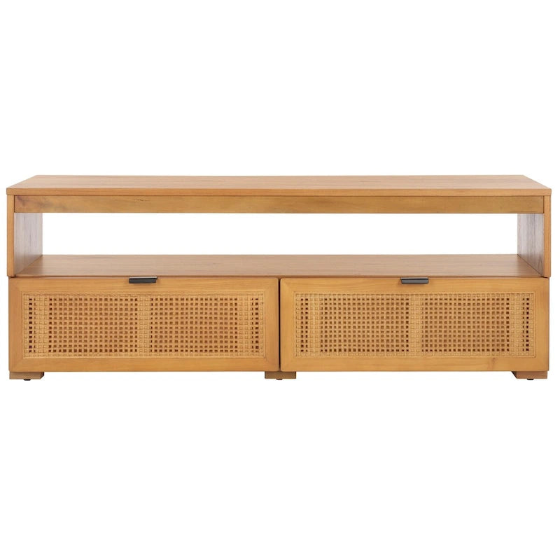 Meuble TV/multimédia 2 tiroirs, 1 étagère, pour TV jusqu'à 55", 122 x 41 x 43 cm