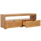 Meuble TV/multimédia 2 tiroirs, 1 étagère, pour TV jusqu'à 55", 122 x 41 x 43 cm