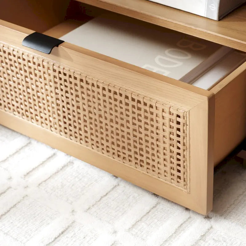 Meuble TV/multimédia 2 tiroirs, 1 étagère, pour TV jusqu'à 55", 122 x 41 x 43 cm