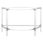 Console en acrylique avec accents en acier inoxydable - 47L x 18P x 29H