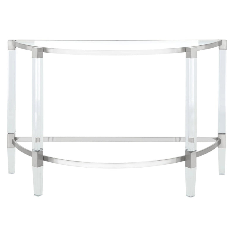 Console en acrylique avec accents en acier inoxydable - 47L x 18P x 29H