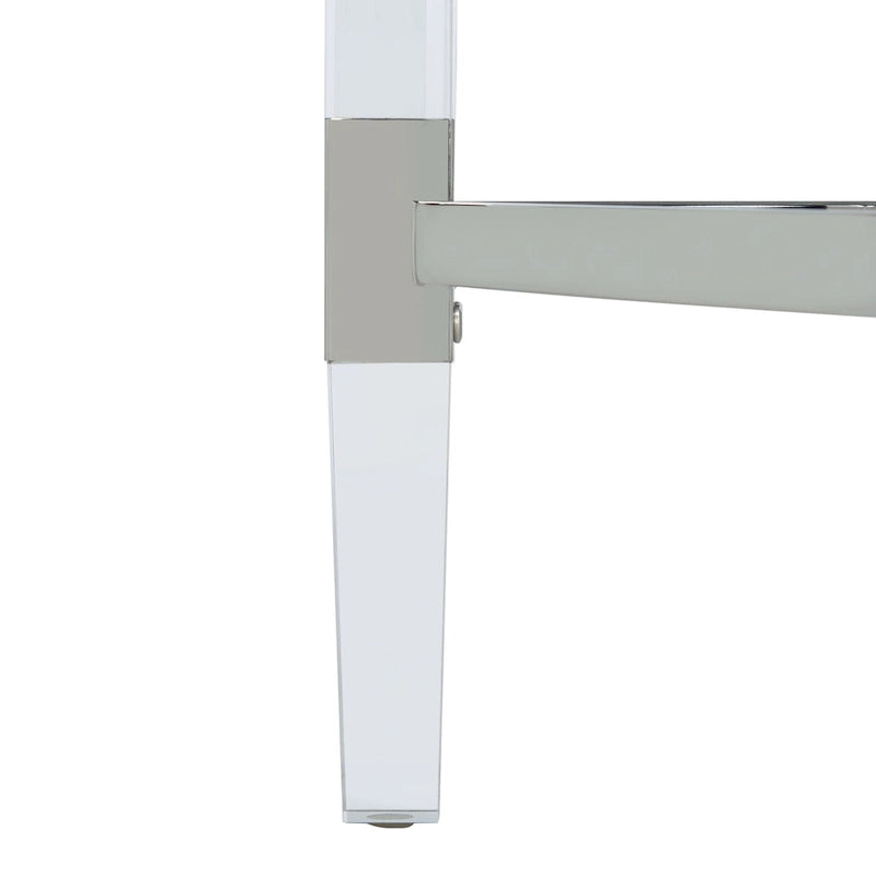 Console en acrylique avec accents en acier inoxydable - 47L x 18P x 29H