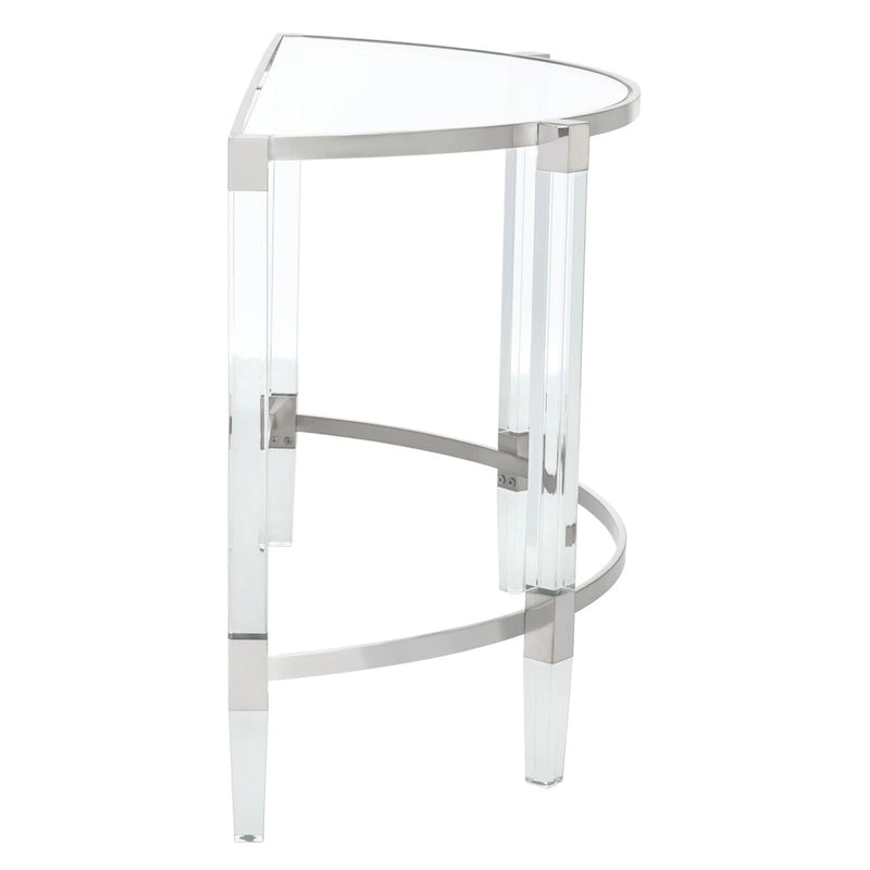 Console en acrylique avec accents en acier inoxydable - 47L x 18P x 29H