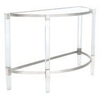 Console en acrylique avec accents en acier inoxydable - 47L x 18P x 29H