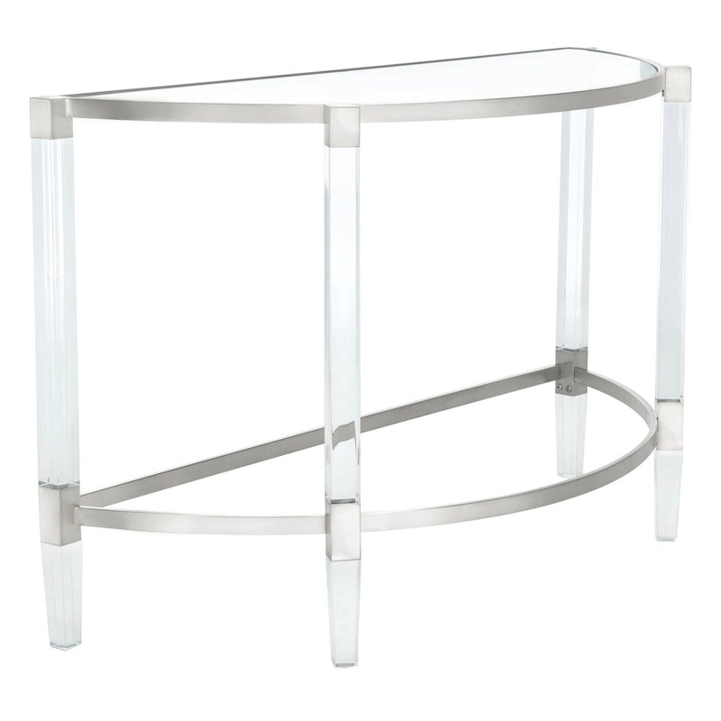 Console en acrylique avec accents en acier inoxydable - 47L x 18P x 29H