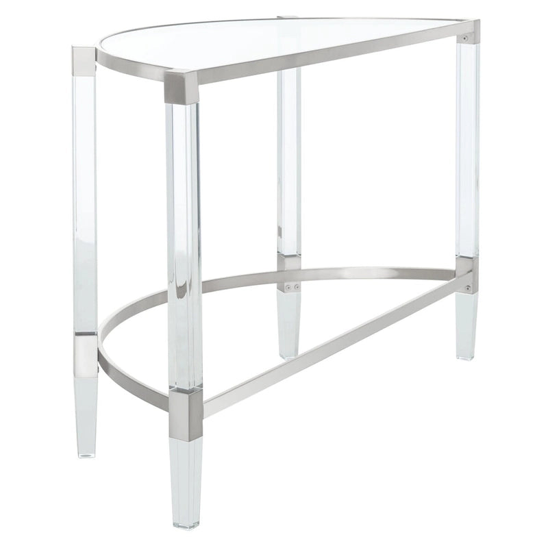Console en acrylique avec accents en acier inoxydable - 47L x 18P x 29H