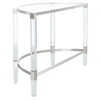 Console en acrylique avec accents en acier inoxydable - 47L x 18P x 29H