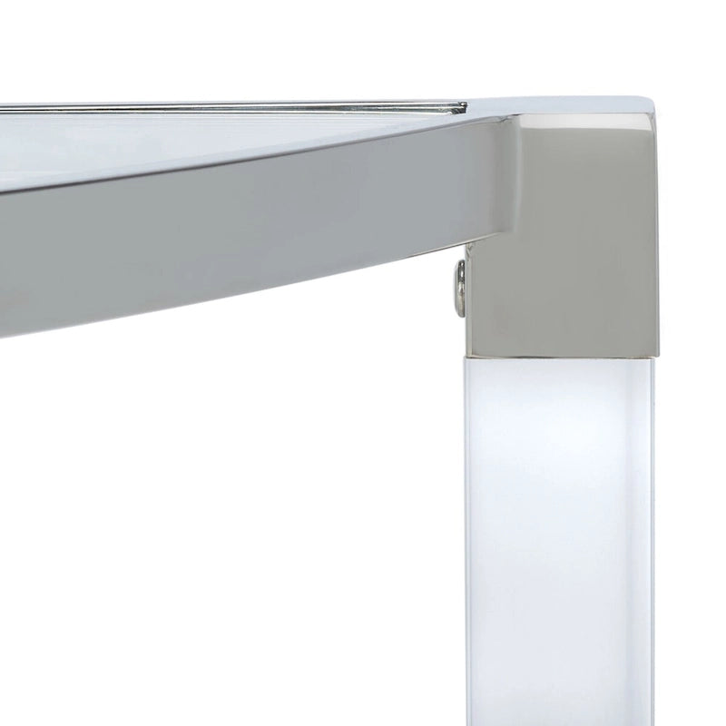Console en acrylique avec accents en acier inoxydable - 47L x 18P x 29H