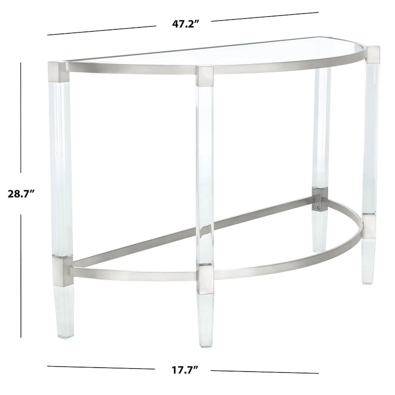 Console en acrylique avec accents en acier inoxydable - 47L x 18P x 29H