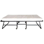 Metal Rollaway Folding Bed with 48 Inch Mattress and Casters, Black