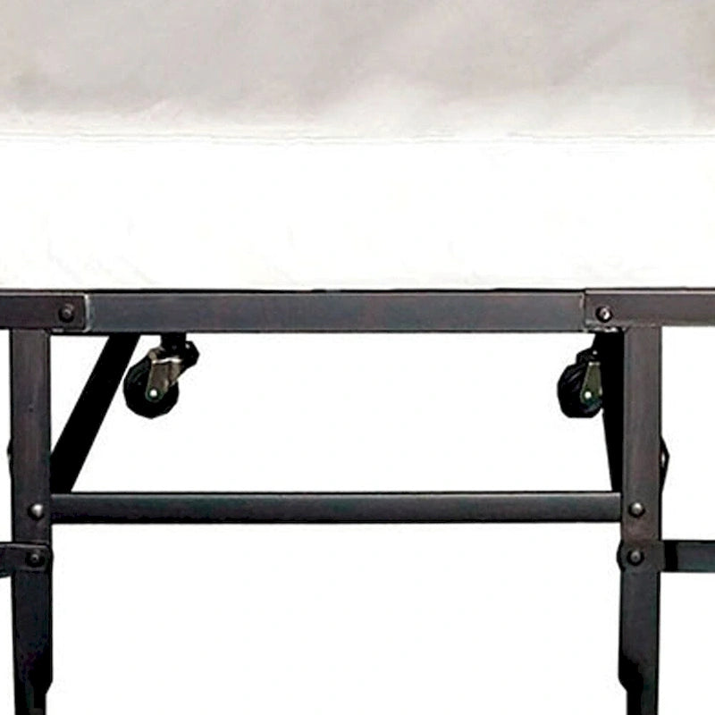 Lit pliant d'appoint avec matelas de 122 cm et roulettes, noir