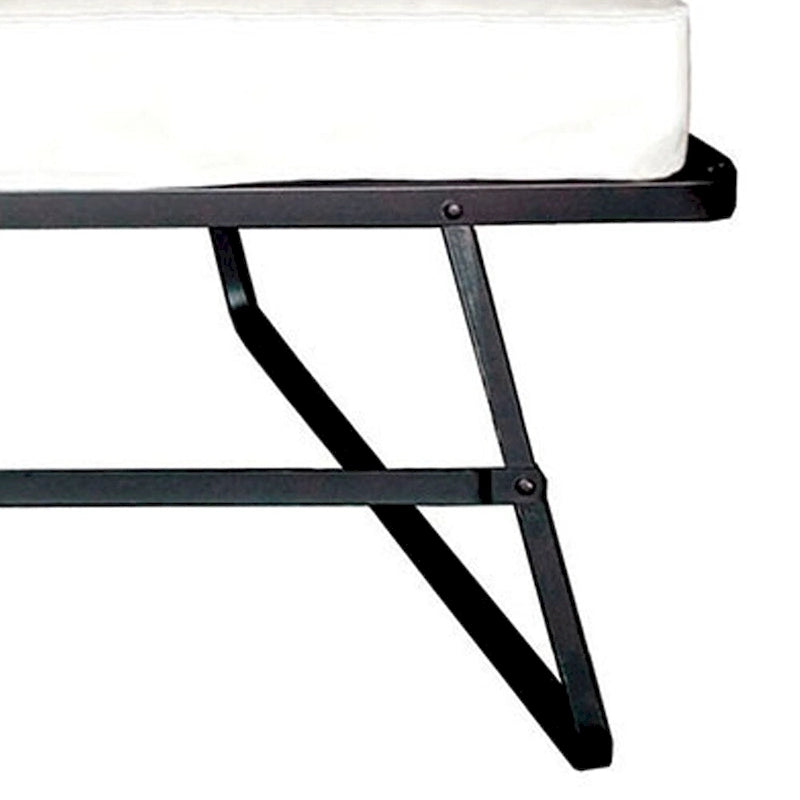Lit pliant d'appoint avec matelas de 122 cm et roulettes, noir