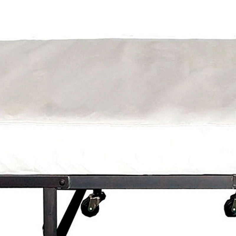 Lit pliant d'appoint avec matelas de 122 cm et roulettes, noir