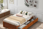 Oak Eco-Friendly Solid Pine Wood Twin Size Platform Storage Bed, 3 Drawers