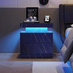 Table de chevet LED avec 2 tiroirs