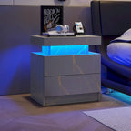 Table de chevet LED avec 2 tiroirs