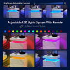Table de chevet LED avec 2 tiroirs