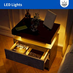 Table de chevet LED avec 2 tiroirs