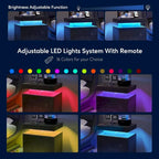 Table de chevet LED avec 2 tiroirs
