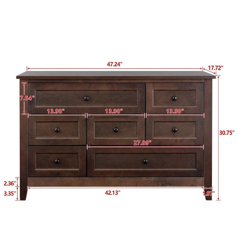 Buffet en bois avec tiroirs – 119 cm x 46 cm x 79 cm