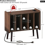 Meuble tourne-disque moderne du milieu du siècle avec éclairage LED