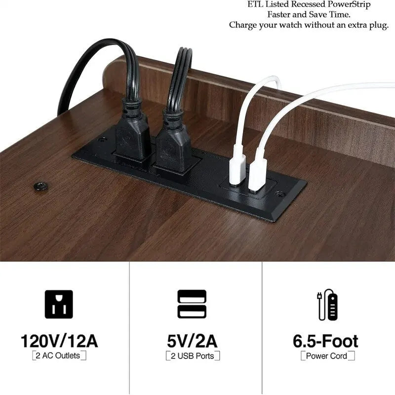 Meuble tourne-disque moderne du milieu du siècle avec éclairage LED