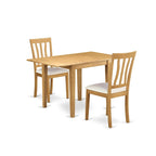 Ensemble table à manger rabattable avec chaises en similicuir, Chêne