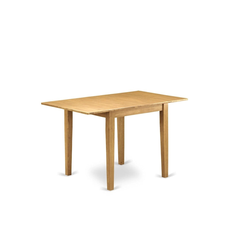 Ensemble table à manger rabattable avec chaises en similicuir, Chêne