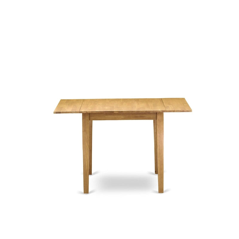 Ensemble table à manger rabattable avec chaises en similicuir, Chêne