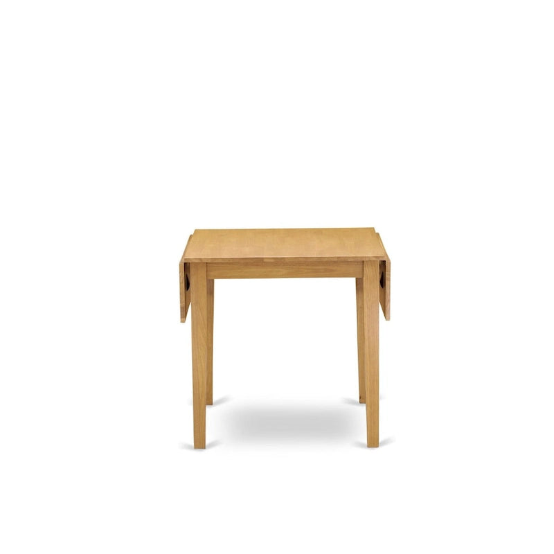 Ensemble table à manger rabattable avec chaises en similicuir, Chêne