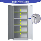 Armoire de rangement de garage en acier avec portes verrouillables et 4 étagères réglables