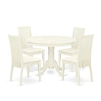 Ensemble de table à manger avec chaises en tissu de lin