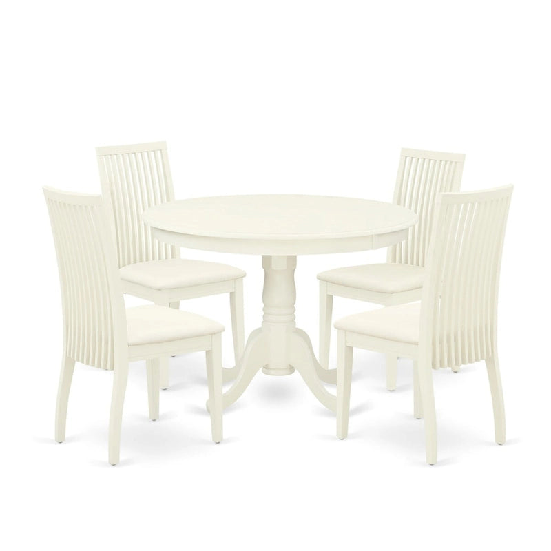 Ensemble de table à manger avec chaises en tissu de lin