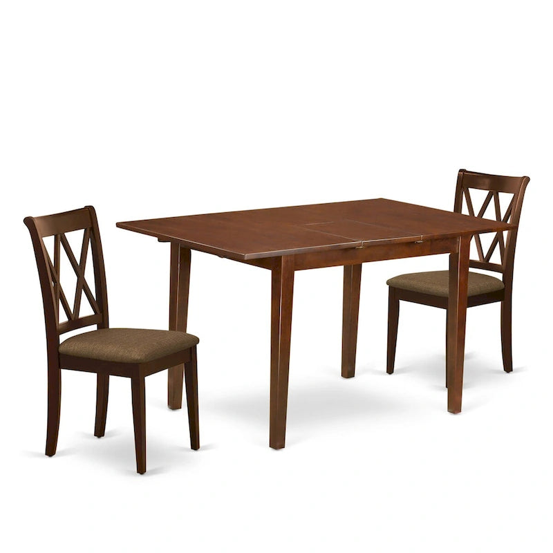Ensemble de table à manger avec chaises en tissu de lin