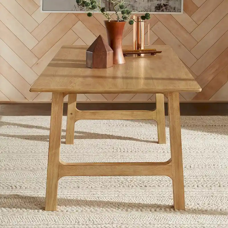 Table à manger en hévéa, 182 cm, finition noyer